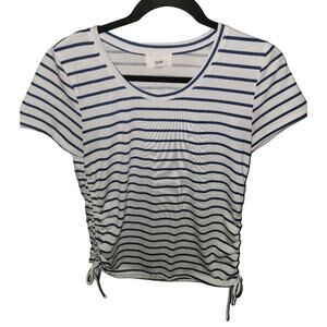 Fyve Short‎ Sleeve Blue and White Shirt Size Small